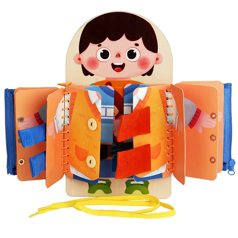 Multi-layer Wooden Busy Board For Children Montessori Early Education