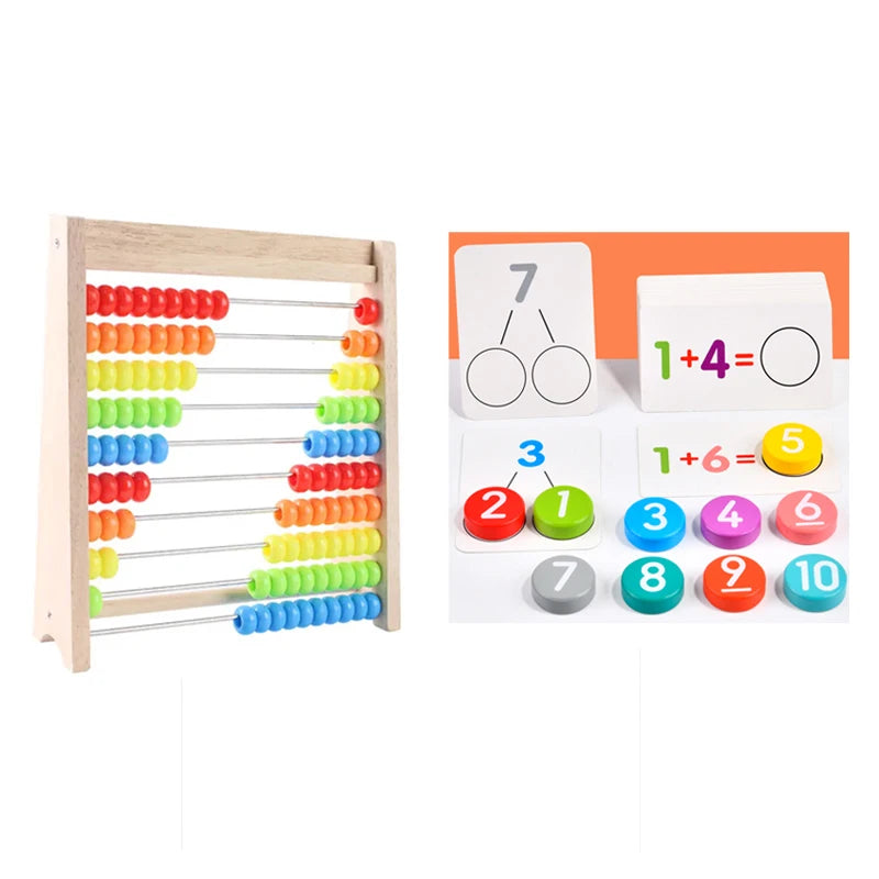 Wooden Counting Toy Abacus Montessori Education Math Toy