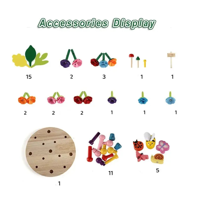 Flower Garden Building Wooden Toys