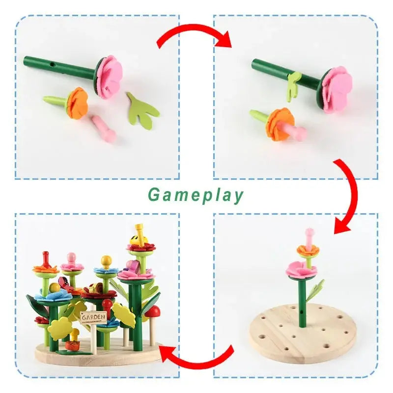 Flower Garden Building Wooden Toys