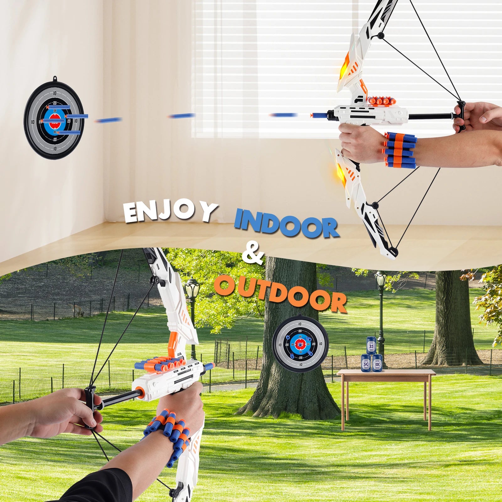 Kids Soft Dart Archery Set with LED Lights