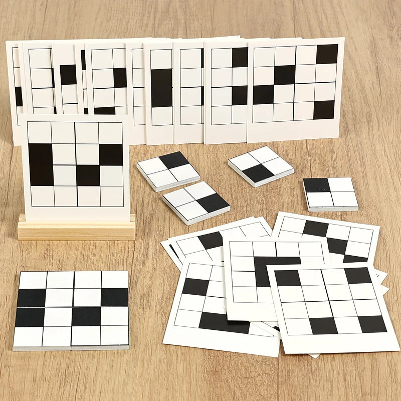 Wooden Black White Logic Puzzle Montessori Educational Toy