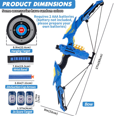 Kids Soft Dart Archery Set with LED Lights