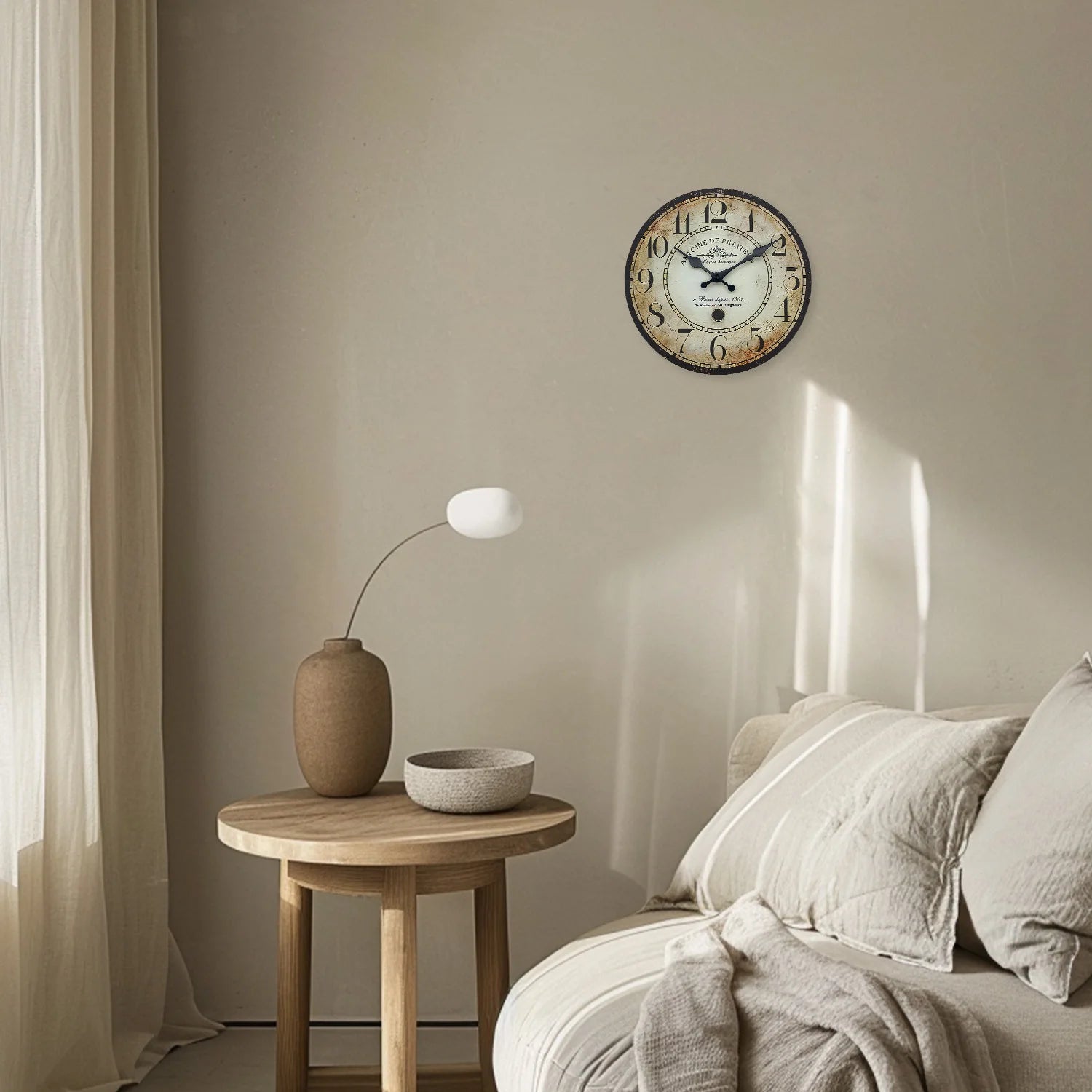 Retro Pattern Wooden Wall Clock