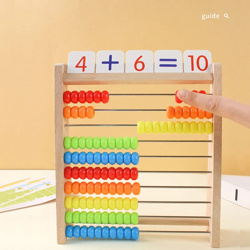 Wooden Counting Toy Abacus Montessori Education Math Toy