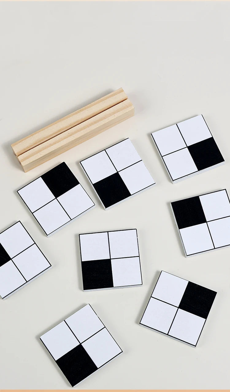 Wooden Black White Logic Puzzle Montessori Educational Toy