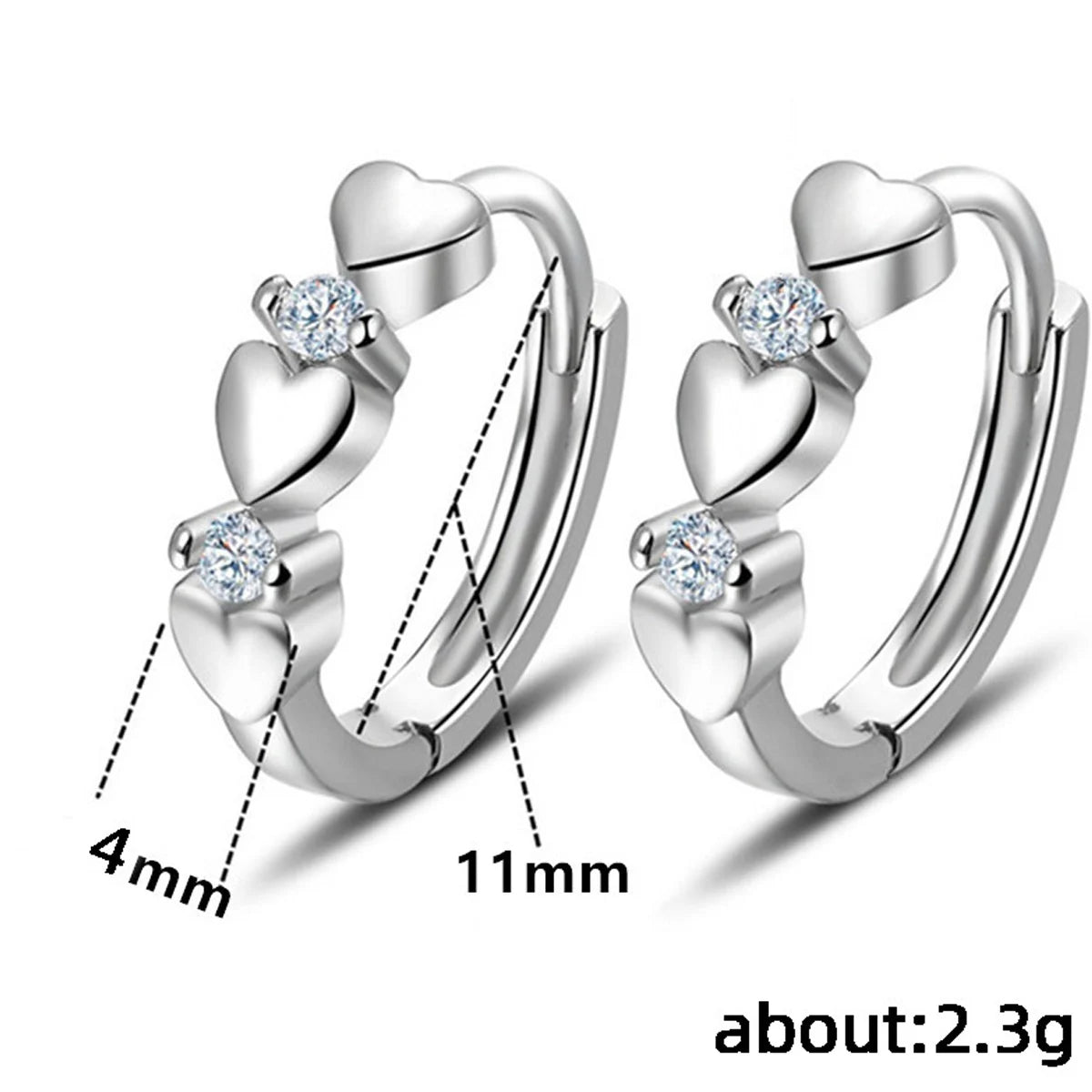 Cute Heart Small Hoop Earrings