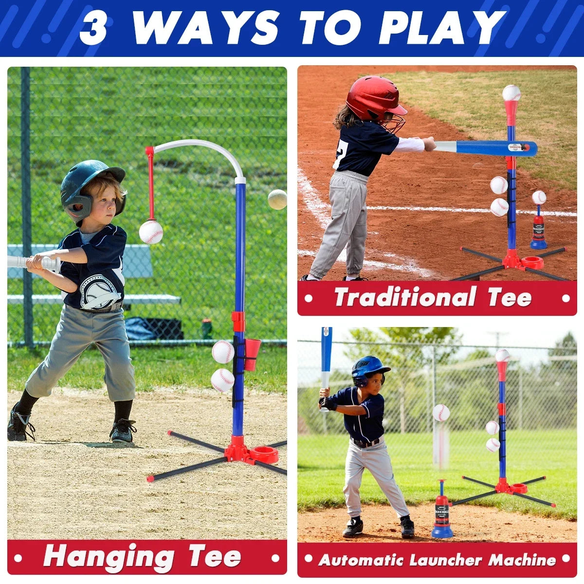 3-in-1 Kids Baseball Toy Set