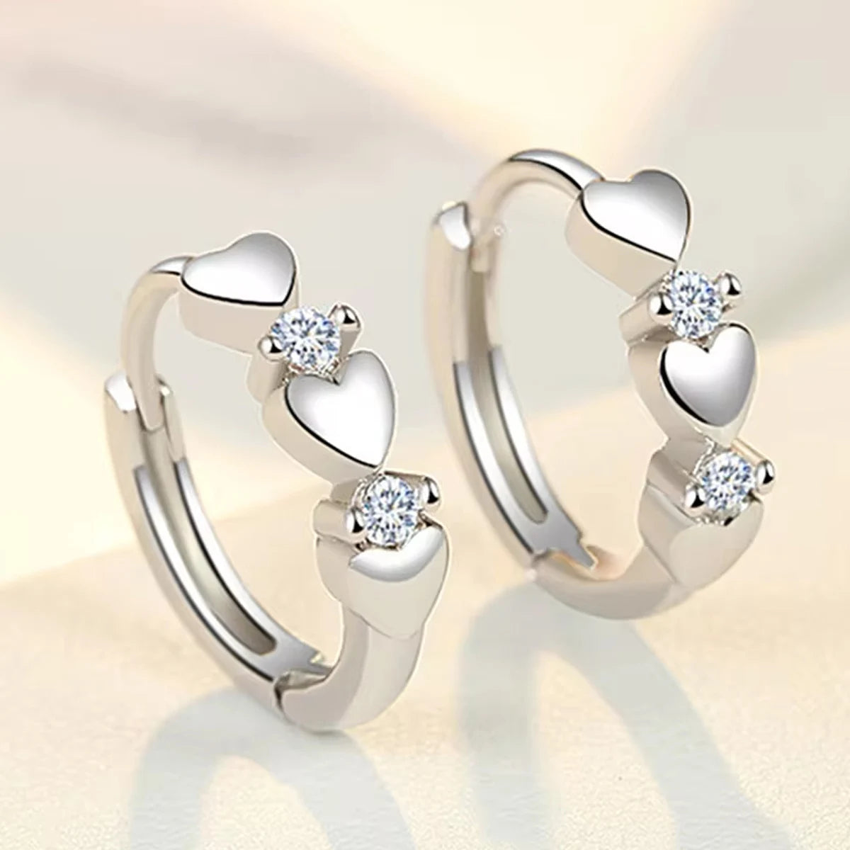 Cute Heart Small Hoop Earrings