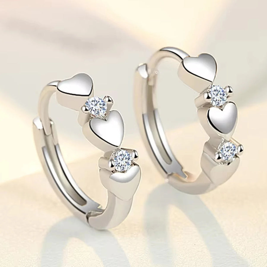 Cute Heart Small Hoop Earrings