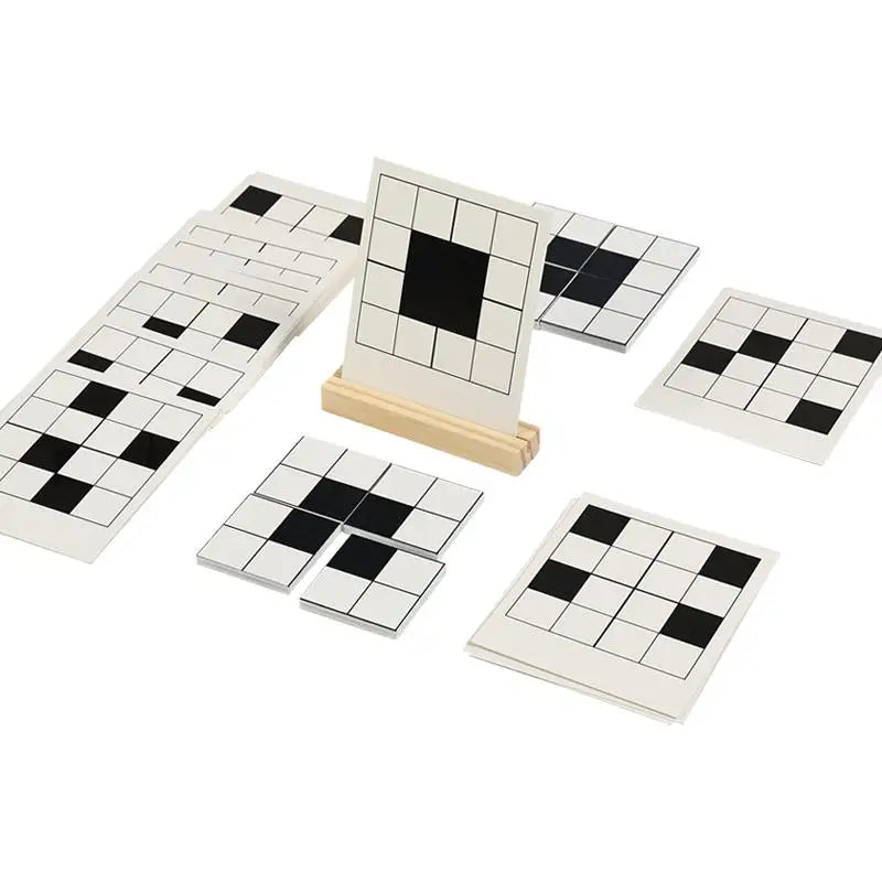 Wooden Black White Logic Puzzle Montessori Educational Toy