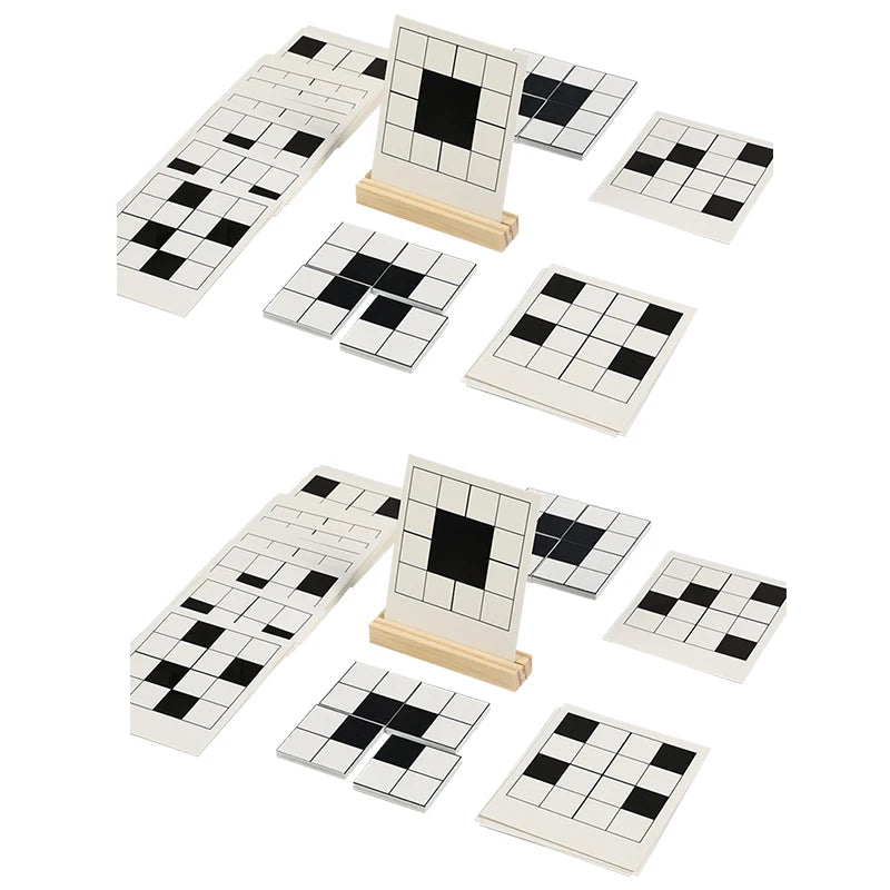 Wooden Black White Logic Puzzle Montessori Educational Toy