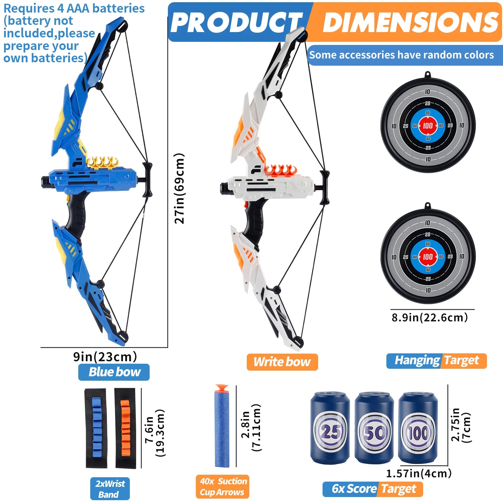 Kids Soft Dart Archery Set with LED Lights