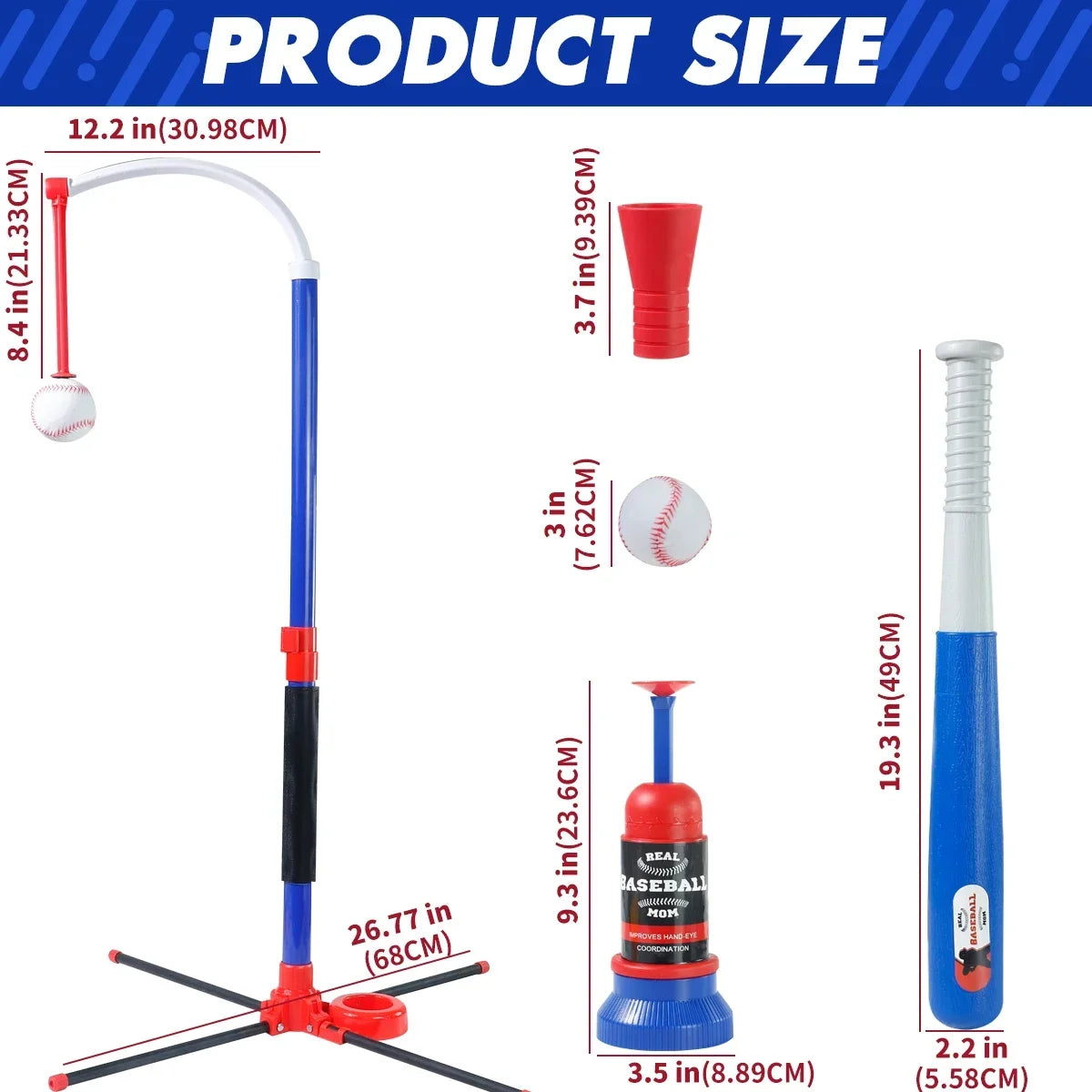 3-in-1 Kids Baseball Toy Set