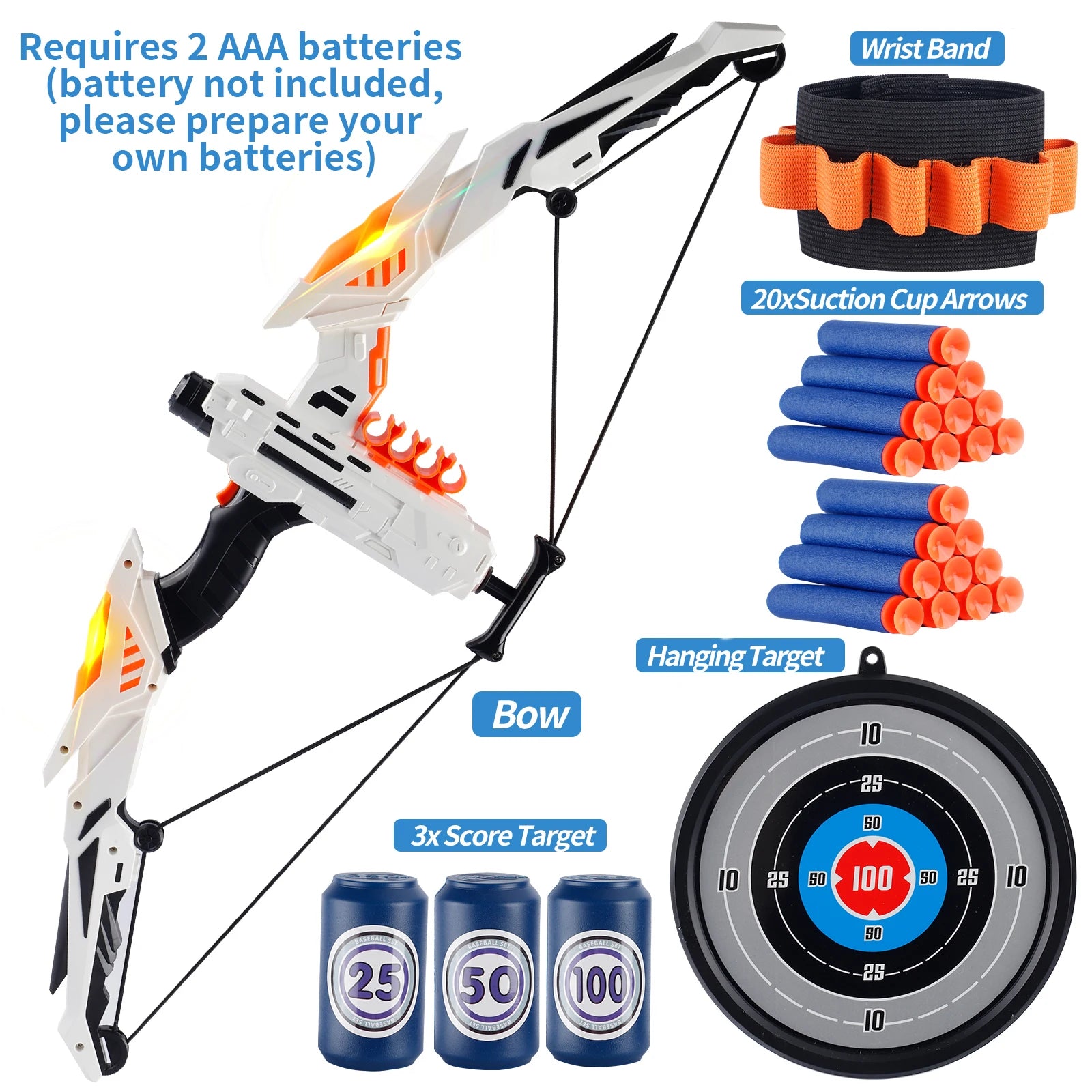 Kids Soft Dart Archery Set with LED Lights