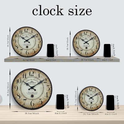 Retro Pattern Wooden Wall Clock