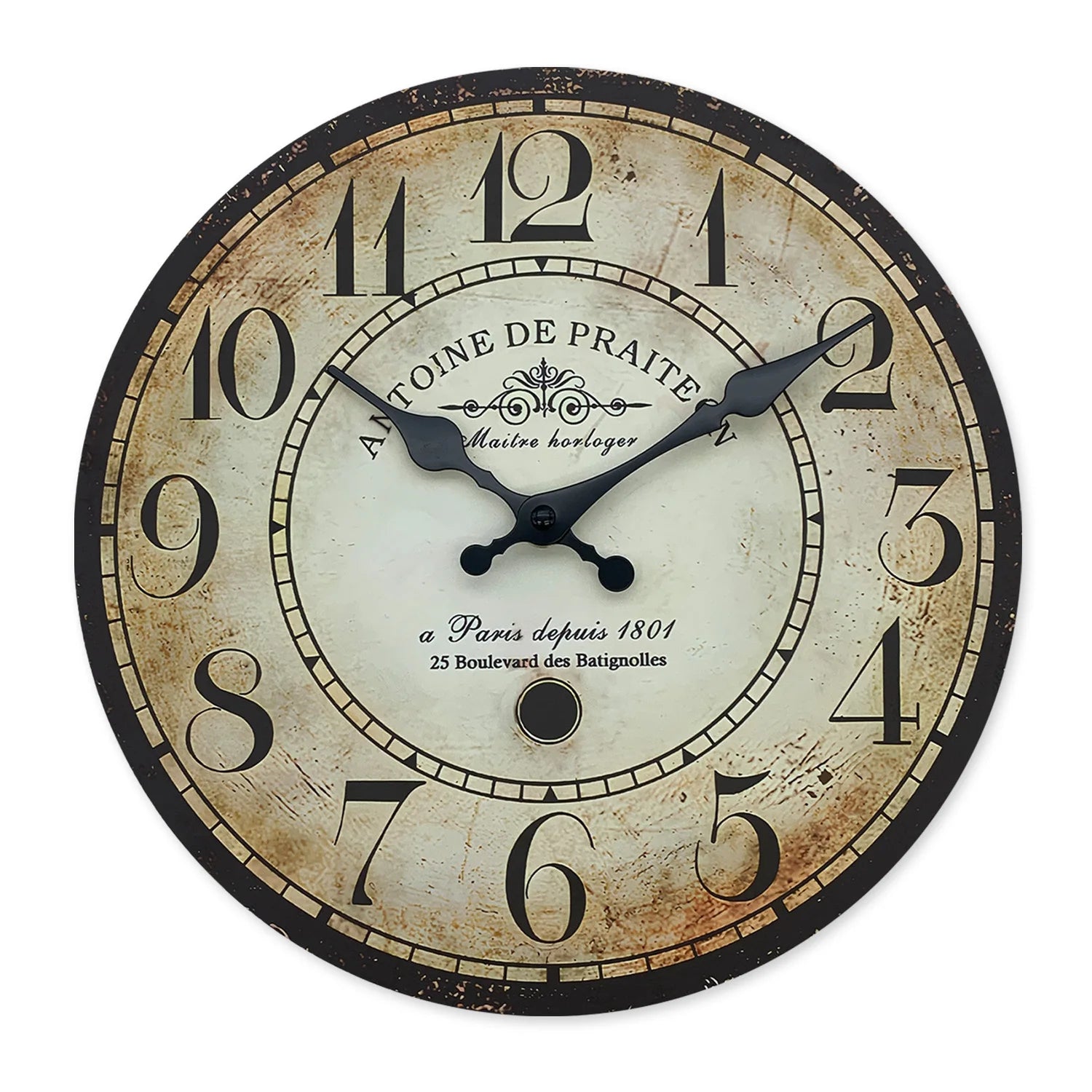Retro Pattern Wooden Wall Clock