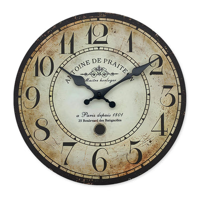 Retro Pattern Wooden Wall Clock