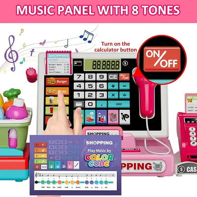 Shopping Cash Register Playset with Real Calculato