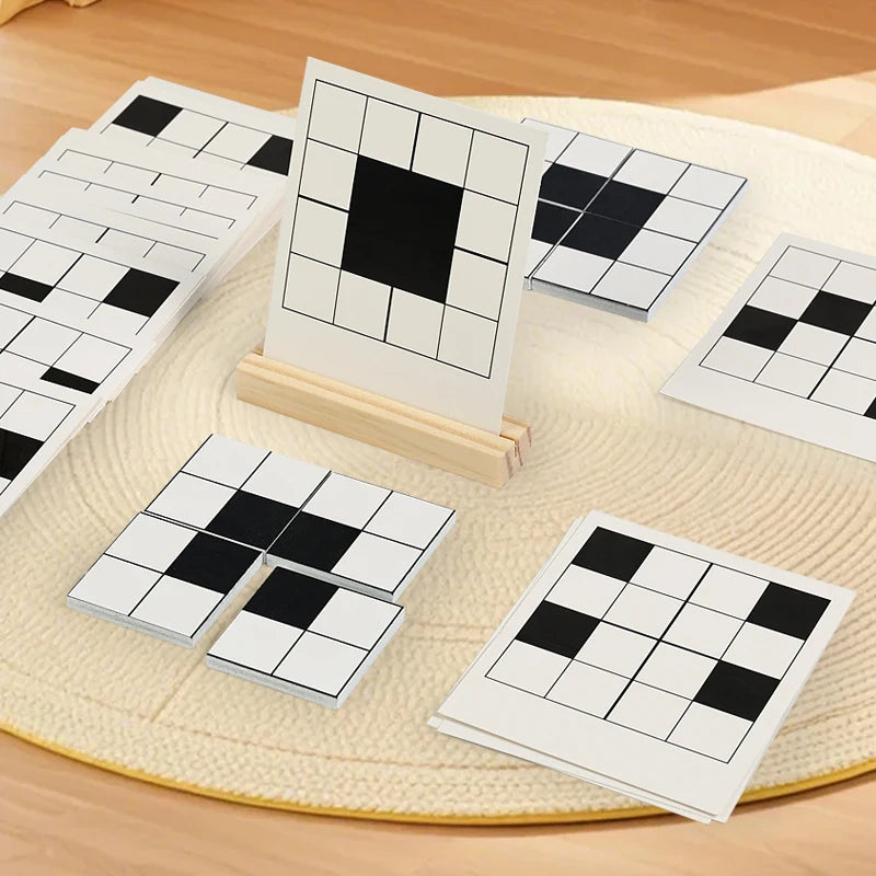 Wooden Black White Logic Puzzle Montessori Educational Toy