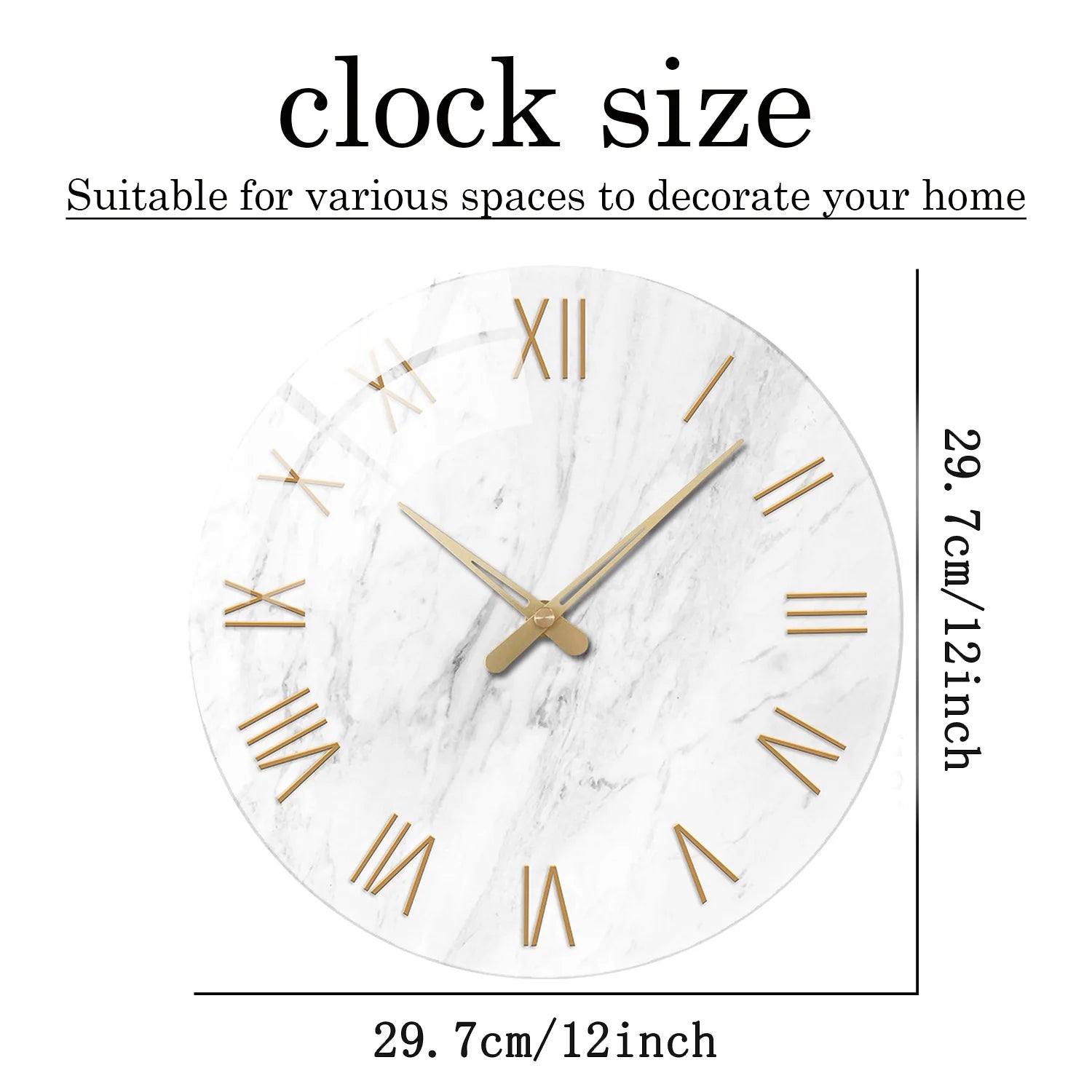 tempered glass wall clock