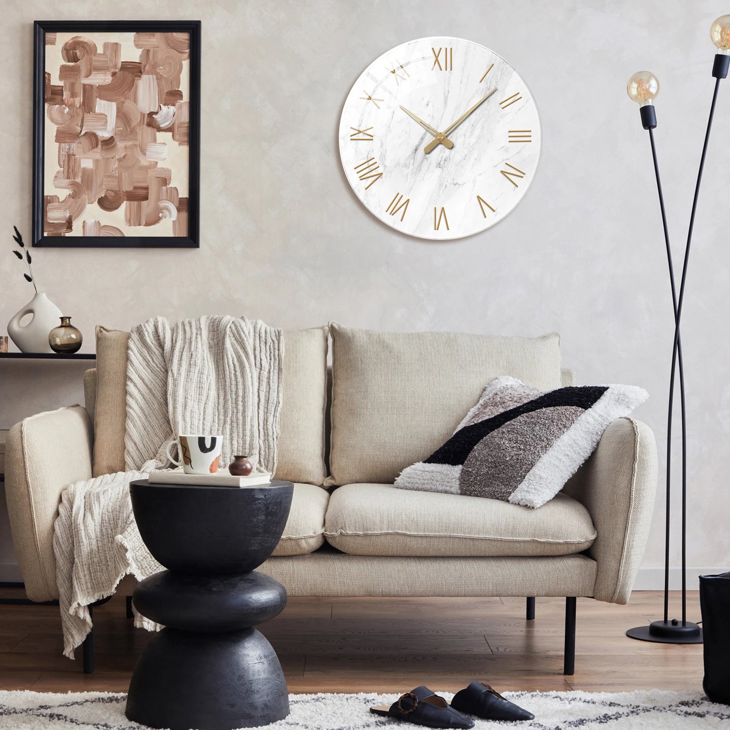 tempered glass wall clock
