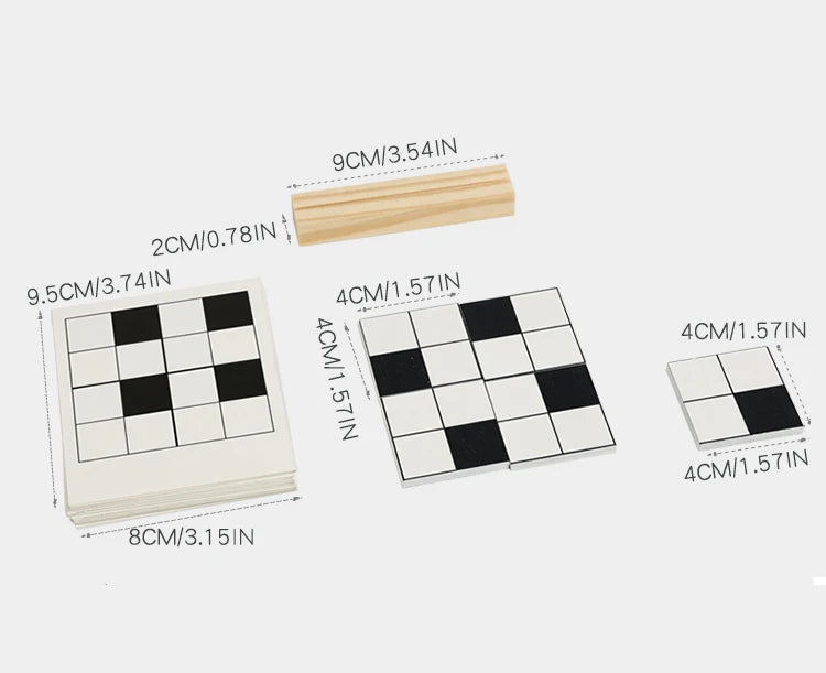 Wooden Black White Logic Puzzle Montessori Educational Toy