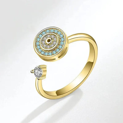 Casual Rotation Round Copper Zirconia Rings