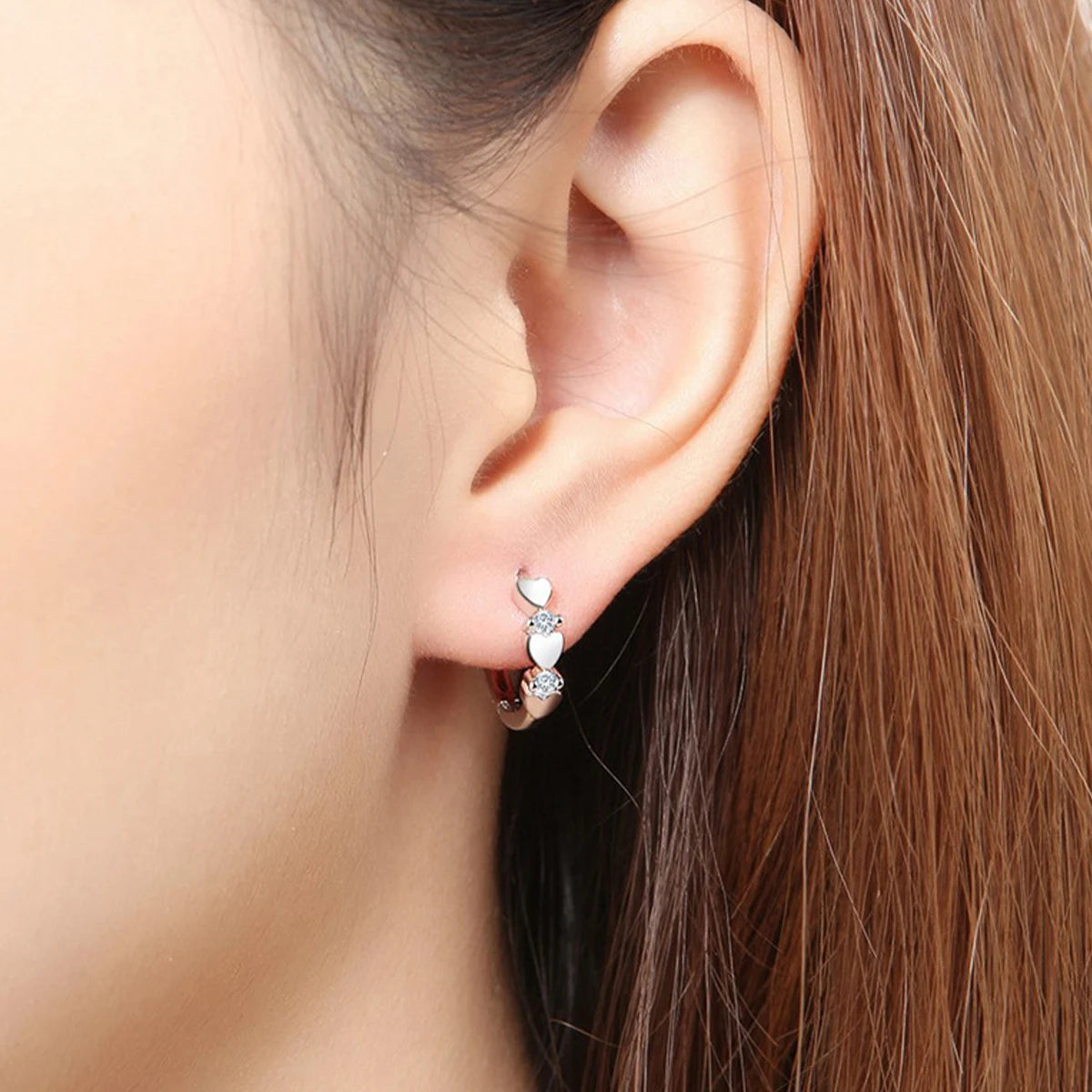 Cute Heart Small Hoop Earrings