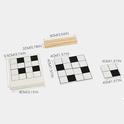 Wooden Black White Logic Puzzle Montessori Educational Toy