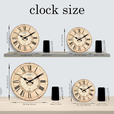 American Retro Roman Numeral Pattern Wooden Wall Clock