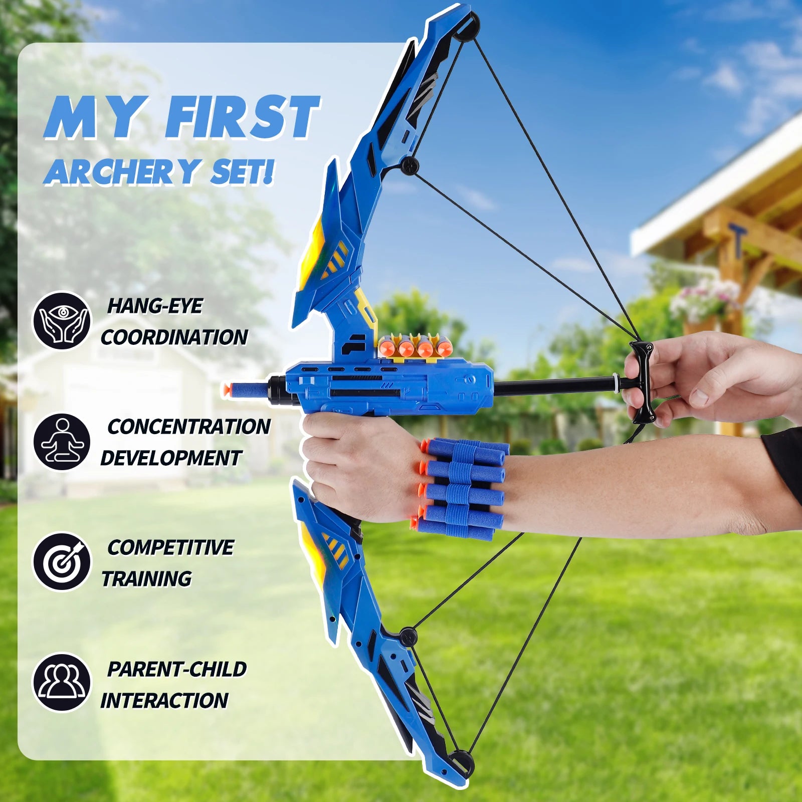 Kids Soft Dart Archery Set with LED Lights