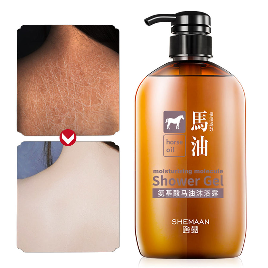 Amino Acid Horse Oil Shower Gel Moisturizing Body Wash Deep Cleaning Skin