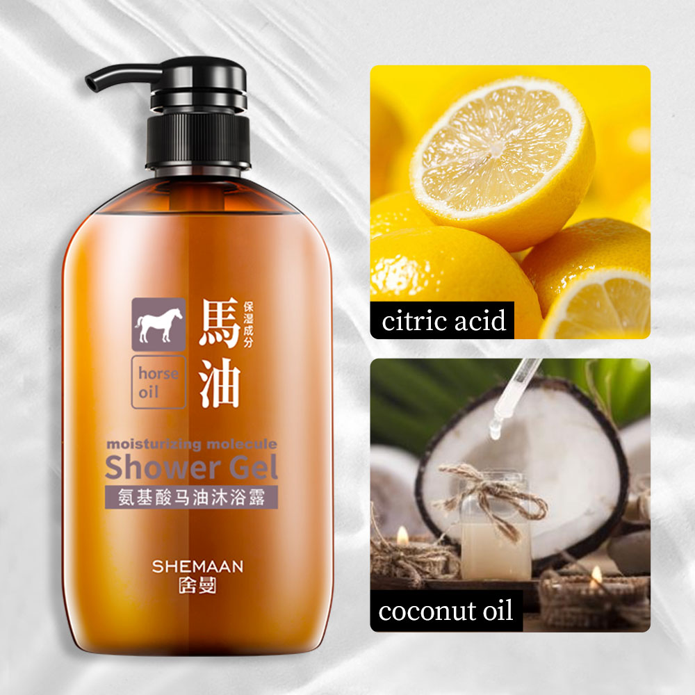 Amino Acid Horse Oil Shower Gel Moisturizing Body Wash Deep Cleaning Skin
