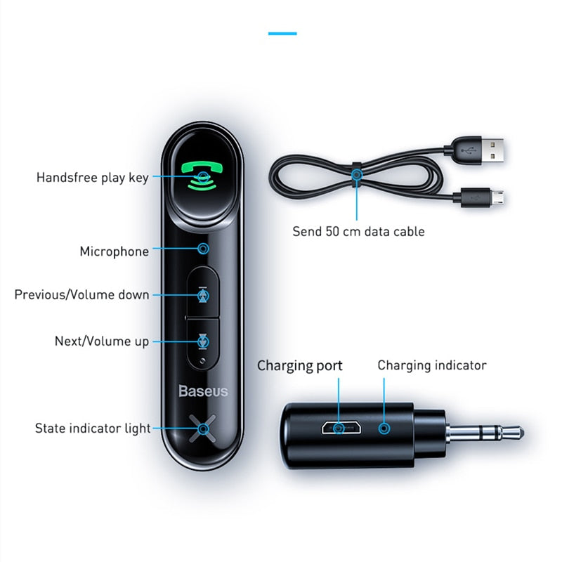 Car  Bluetooth  Wireless 3.5mm Audio Receive Bluetooth HandsSpeaker Headphone