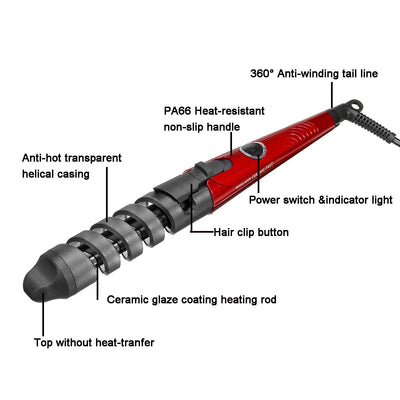 Electric Spiral Hair Curler PTC Roller Curling Lron