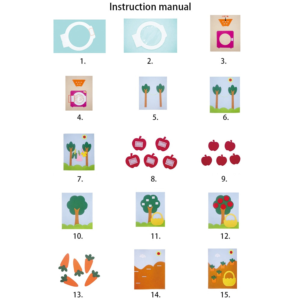 3D Soft Kid Cloth Book Non-Woven Panting Book Manual Intelligence Puzzle Children Toy Book Early Education  Infant Reading Book