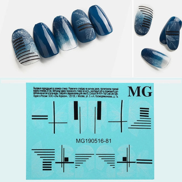 1pc 3D DIY Acrylic Engraved flower Nail Sticker Embossed Flower Maple leaf ice cream Water Decals Empaistic Nail Water Decals