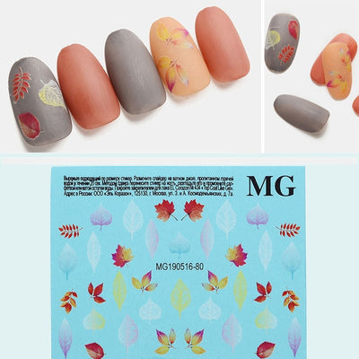1pc 3D DIY Acrylic Engraved flower Nail Sticker Embossed Flower Maple leaf ice cream Water Decals Empaistic Nail Water Decals