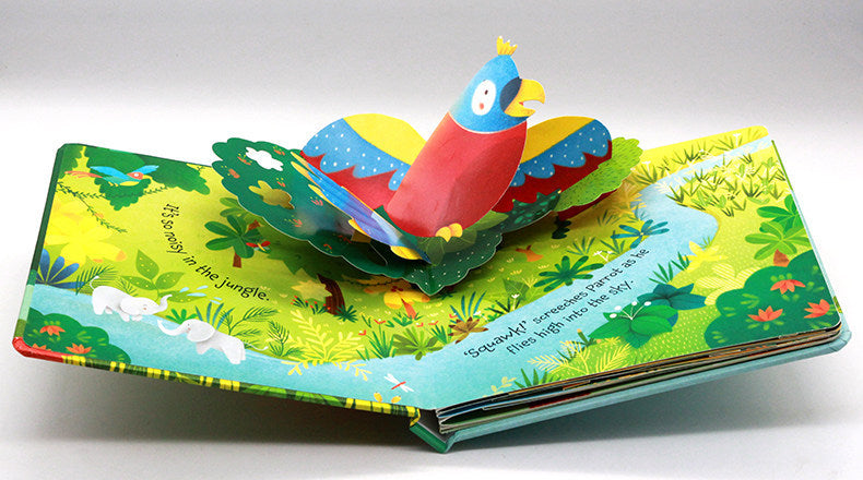 POP UP Jungle English Educational 3D Flap Picture Books Enchanted Forest Children Kids Reading Book