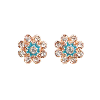 YANG&RH 12 Pair/Lot Korean Trendy Cute Stud Earrings Set For Women Unique Colorful Enamel Flower Brincos Shiny Crystal Earrings
