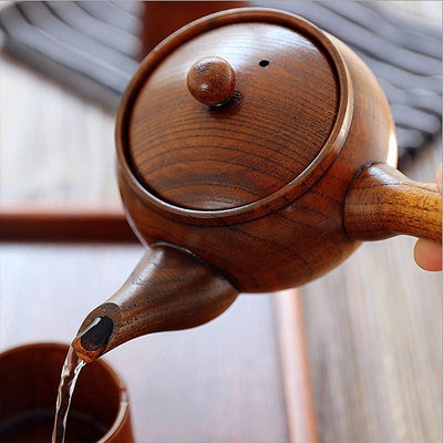 Wooden Teapot Japanese Tea Pot Vintage Kung Fu  Ebony Handle