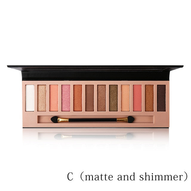 12 Colors  Matte Eyeshadow Makeup Palette Long Lasting  Natural Nude Eyes