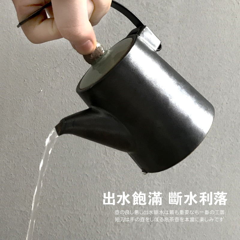 Black Crockery Ceramic Teapot Kettle