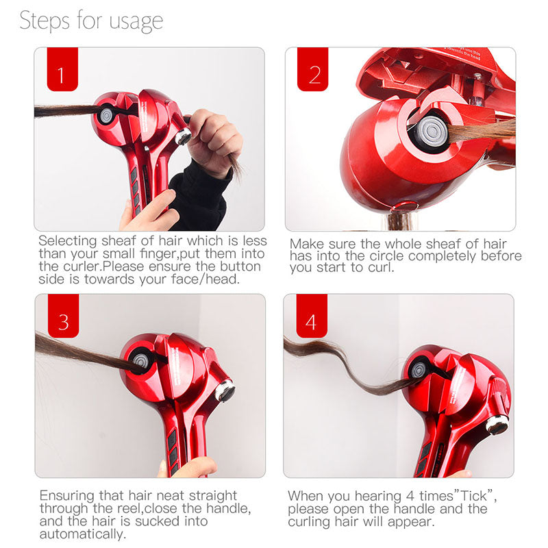 CkeyiN Professional Automatic Electric Hair Curler Ceramic Wand Curling