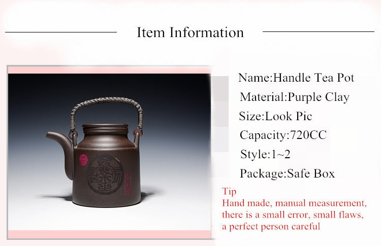 Teapot Zisha Tea  Purple Clay Kettle With Filter Kung Fu