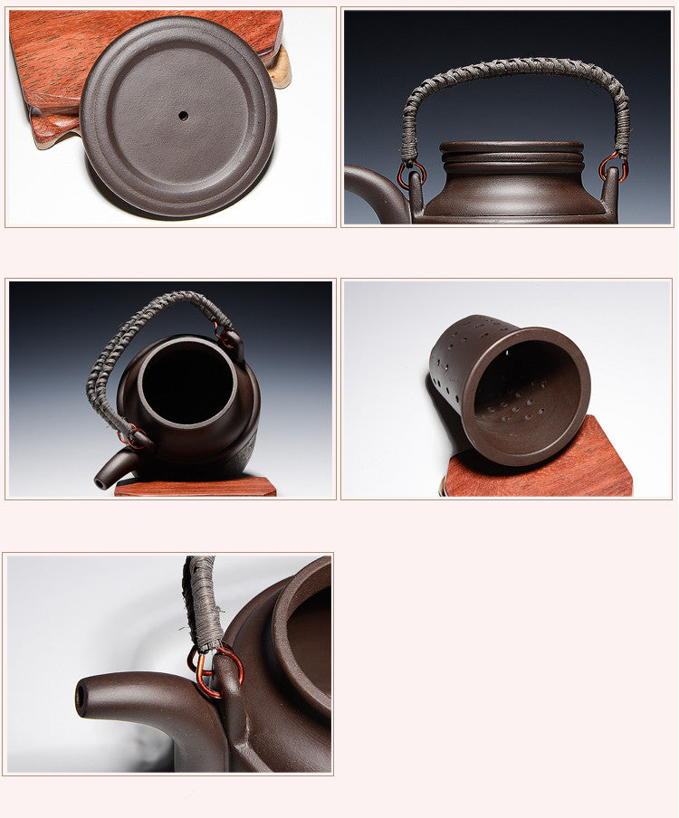 Teapot Zisha Tea  Purple Clay Kettle With Filter Kung Fu