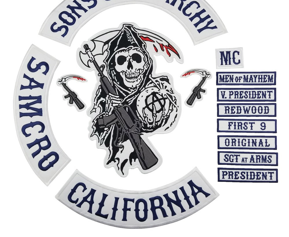 Son   Anarchy Patches  Embroidery  Patches  Jacket Full Size and Full Set