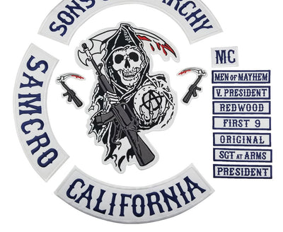 Son   Anarchy Patches  Embroidery  Patches  Jacket Full Size and Full Set
