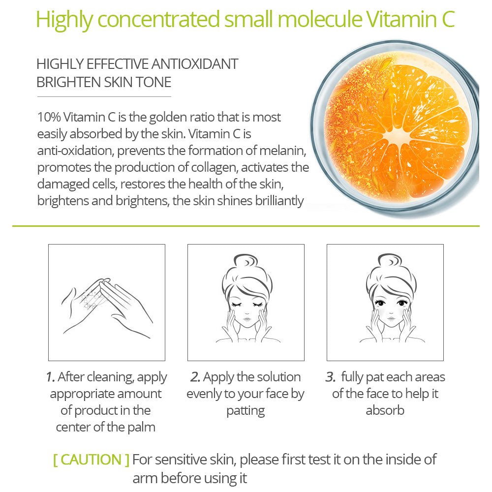 VIBRANT GLAMOUR Vitamin C Whitening Face Serum Hyaluronic Acid Cream Remover Acne Treatment Fade Dark Spots Anti-Aging Skin Care